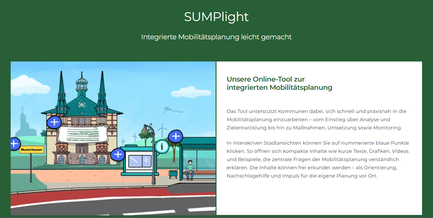Screenshot SUMP-Light-Abschnitt auf der Startseite